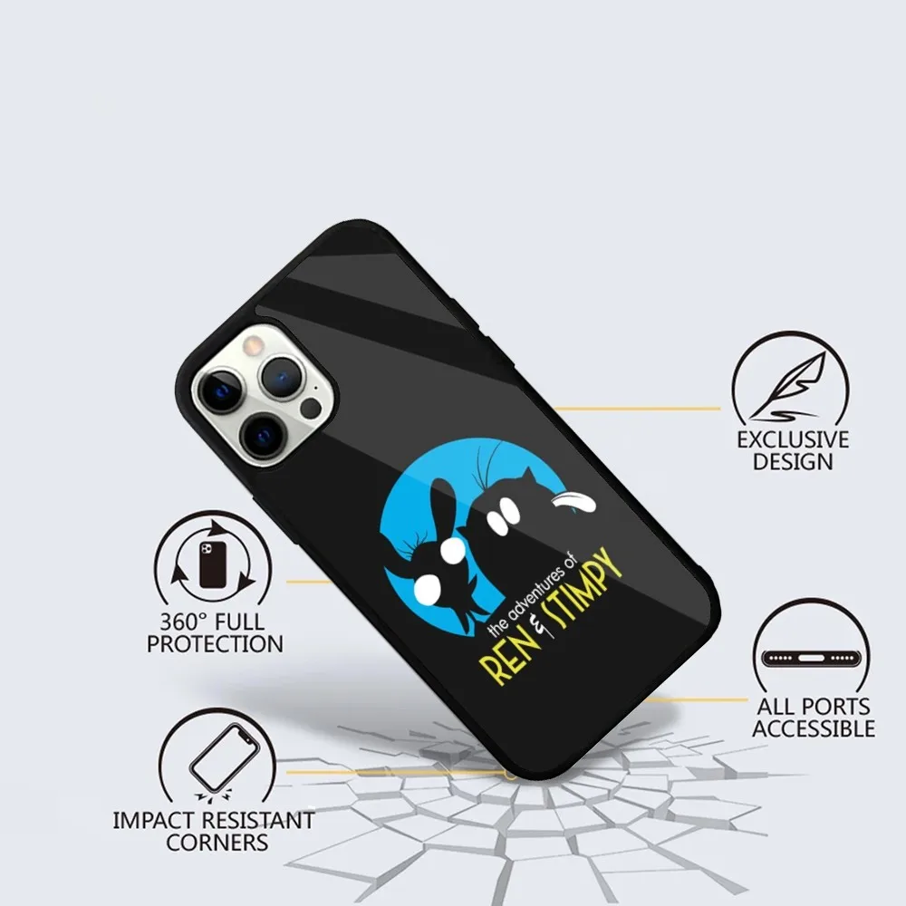 Ren and S-Stimpy Phone Case For iPhone 15,14,13,12,11,Plus,Pro,Max Mini Magsafe Magnetic Wireless Charging