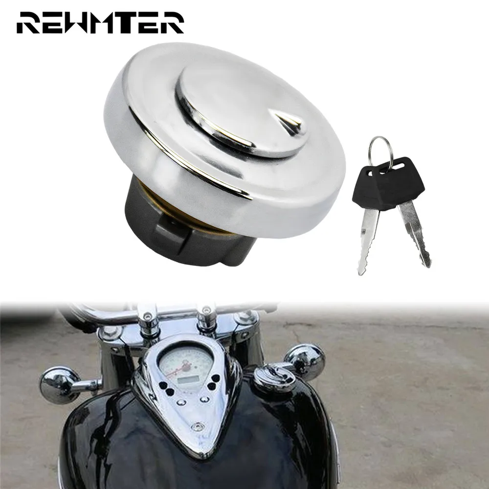 

Motorcycle Metal Gas Fuel Tank Cover Cap Lock Set With Keys Chrome For Yamaha DragStar V-Star XVS125 XVS250 XVS400 XVS650 XVS950