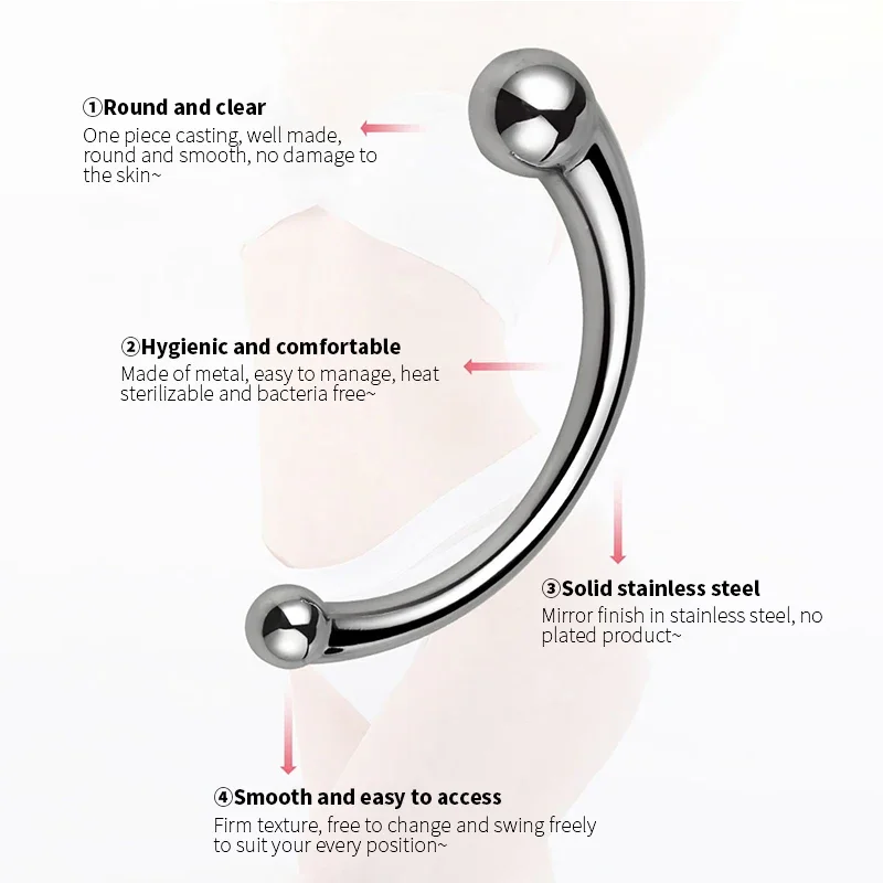 المكونات المعدنية الشرج مزدوجة نهاية الفولاذ المقاوم للصدأ G بقعة العصا بعقب المكونات تدليك البروستاتا الشرج دسار المكونات الجنس لعب الكبار للرجال والنساء #3