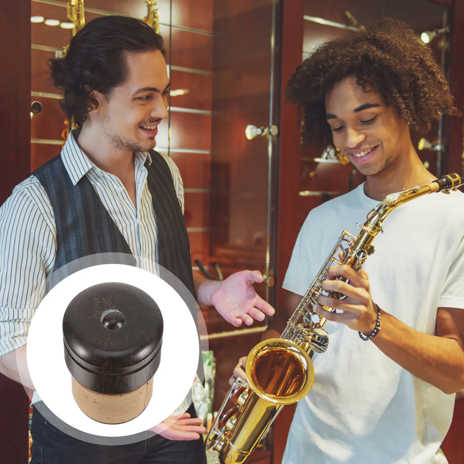 

Saxophone Plug Wood Alto Mouthpiece Protective Cap Accessories Ebony Tenor Stopper End