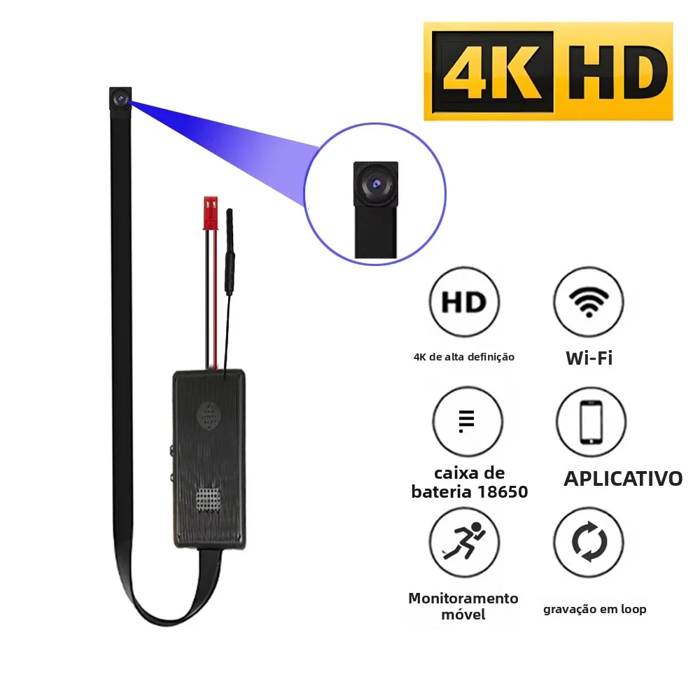 Mini câmera WiFi HD4K melhorada, suporta detecção de movimento, visualização remota, resolução atualizada, câmera sem fio DIY doméstica