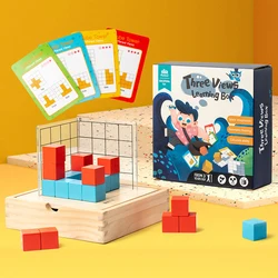 Montessori Magic Block Puzzle Toys Spatial Logical Thinking Training Game Rainbow Stacking Blocks Math Educational Toys For Kids