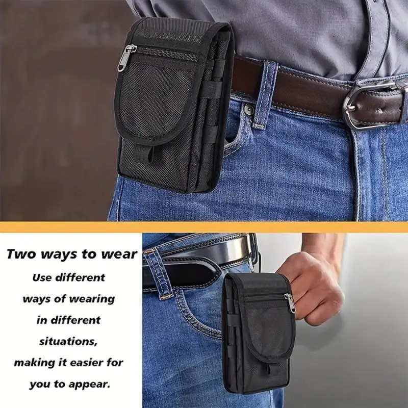 Bolsa para Teléfono Móvil, Bolsa de Cintura Informal, Bolsa con Espacio para Bolígrafo, Bolsa de Cintura con Tapa Abatible para Teléfono Móvil, Bolsa de Cintura para Teléfono Móvil de Buena Calidad
