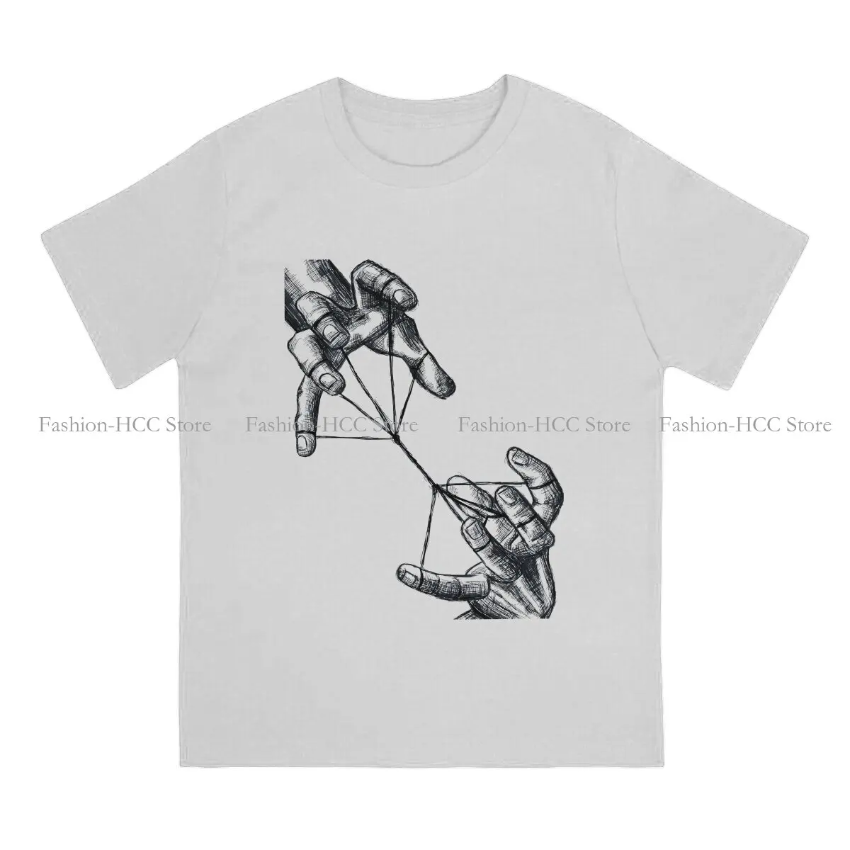 String Puppet Polyester TShirt for Men Two Hands Basic Summer Sweatshirts T Shirt High Quality New Design