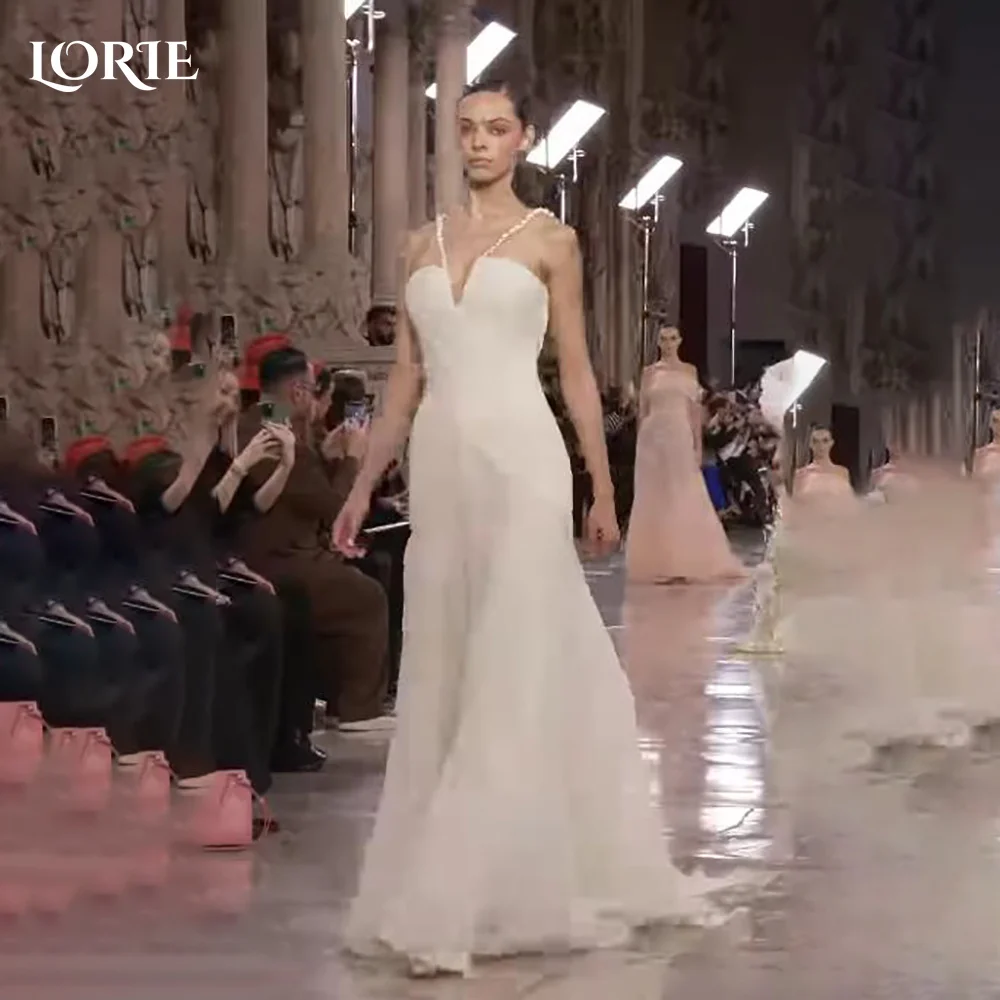 

LORIE Modern Bow Wedding Dress Strapless Sweetheart Pleats A-line Bride Gown Satin Customized Corset Bride Dress Plus Size Dress