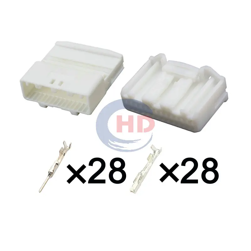 1-10sets 28pin Audio Navigation Rearview Wiring Harness Connector 1565377-1 1565380-1
