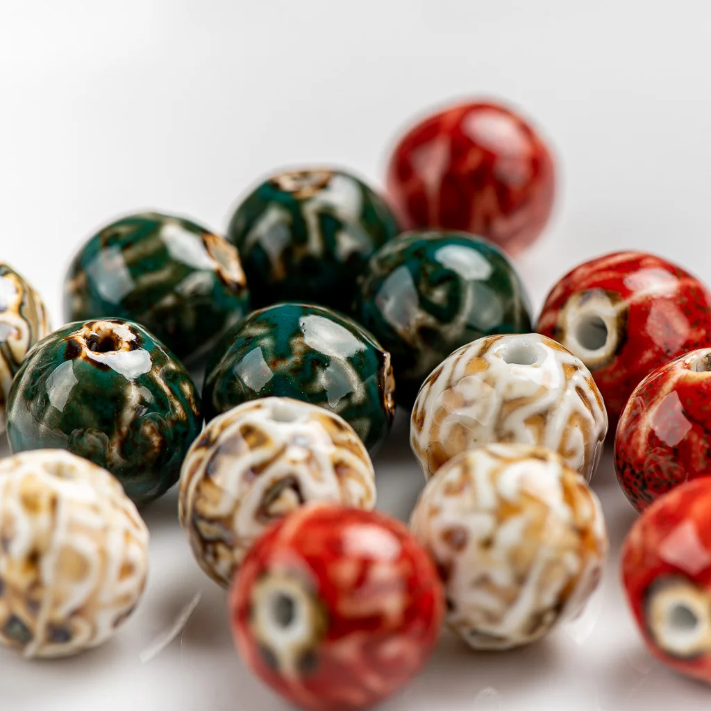 20#5pcs Round Shape Ceramic Beads Pendant two Side Porcelain Jewelry Part for Necklace Bracelet Jewelry #XN076
