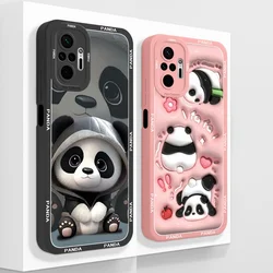 Panda Case For Redmi Note 10 Pro Max Phone Covers For Redmi Note 10Pro 4G 5G Soft Liquid Silicone Camera Protection Back Cover