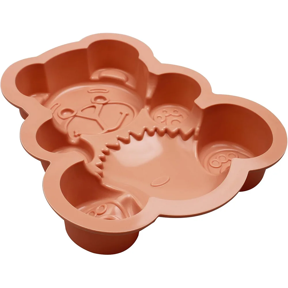 Molde de silicona antiadherente con forma de oso para chocolate, dulces,repostería, jabón, pan,galletas, muffins, pan de maíz, tarta de queso y pudín