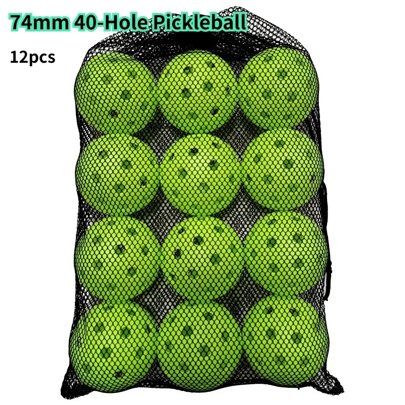 12 PCS 74mm 40 Holes Pickleball Colorful Durable Indoor Training Competition Pickle Balls