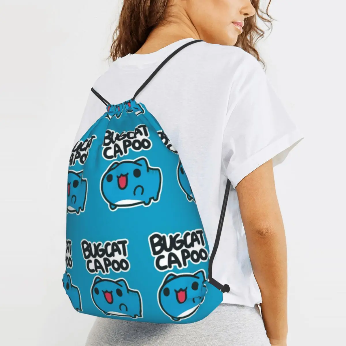 Comic Cat Bugcat Capoo Bug Cat Backpacks Multi-function Drawstring Bags Storage Bag Book Bags for Man Woman Students