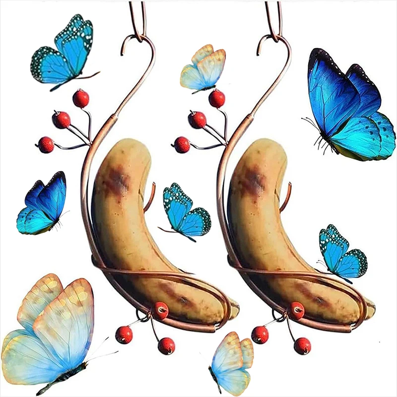 

Hummingbird & Butterfly Attracting Feeder, Outdoor Hanging Mini Banana Style