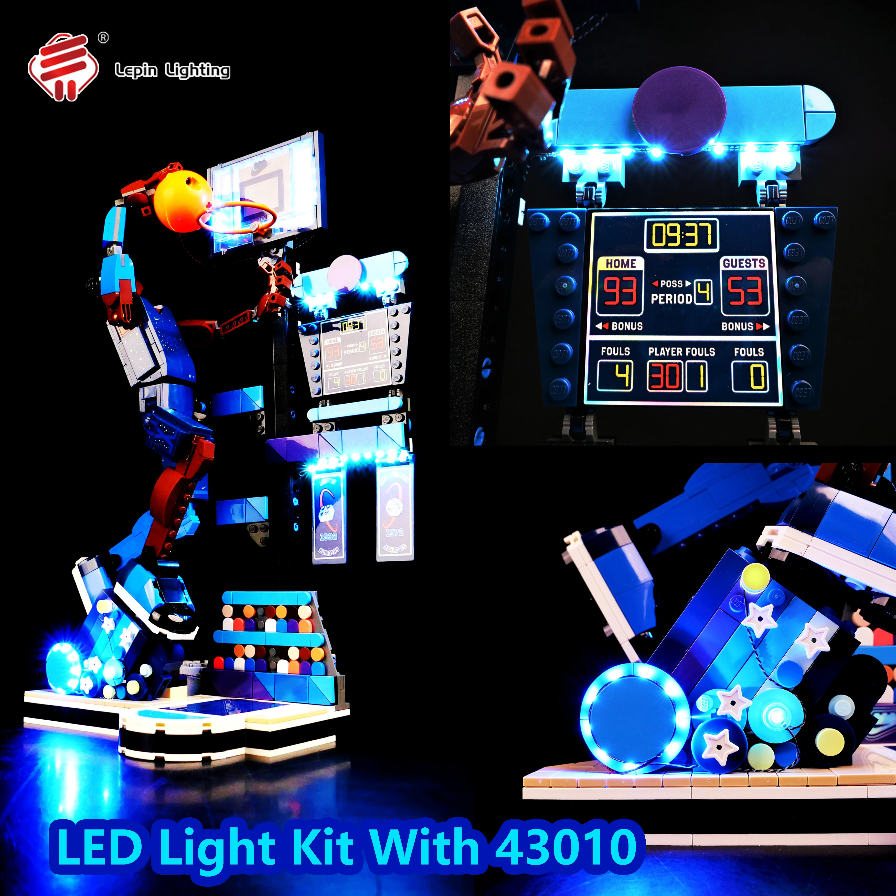 

DIY комплект светодиодных фонарей с дистанционным управлением для 43010, строительные блоки баскетболиста, креативный набор декоративных освещения для дисплея