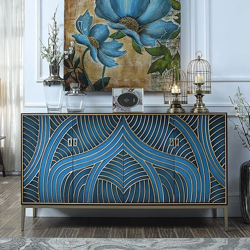 Home entrance cabinet Simple modern light luxury storage cabinet Solid wood entry shoe Living room partition Ame