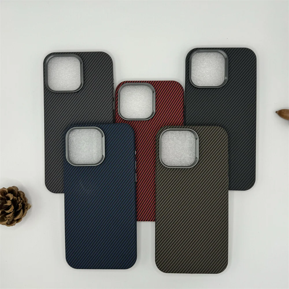 Noble Carbon Fiber Texture Vegan Leather Case For iPhone 15 Pro Max iPhone 15Pro Magnetic Cover Support Magsafe Accessories