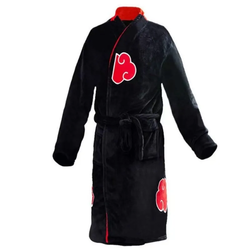 Vendite calde Cool Anime Akatsuki Robe Cosplay accappatoio Fleece Warm camicia da notte Robe Men Winter Coat Sleepwear regalo di natale