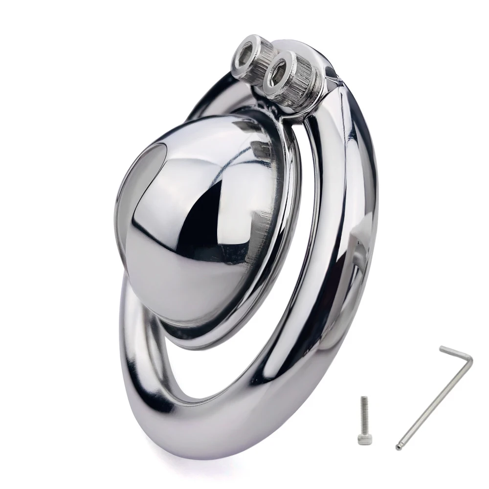 FRKO Negative Screw Cock Lock Chastity Cage Male Round Rings 40mm 45mm 50mm 55mm Hidden Penis Sex Tools For Man Femboys BDSM 18+