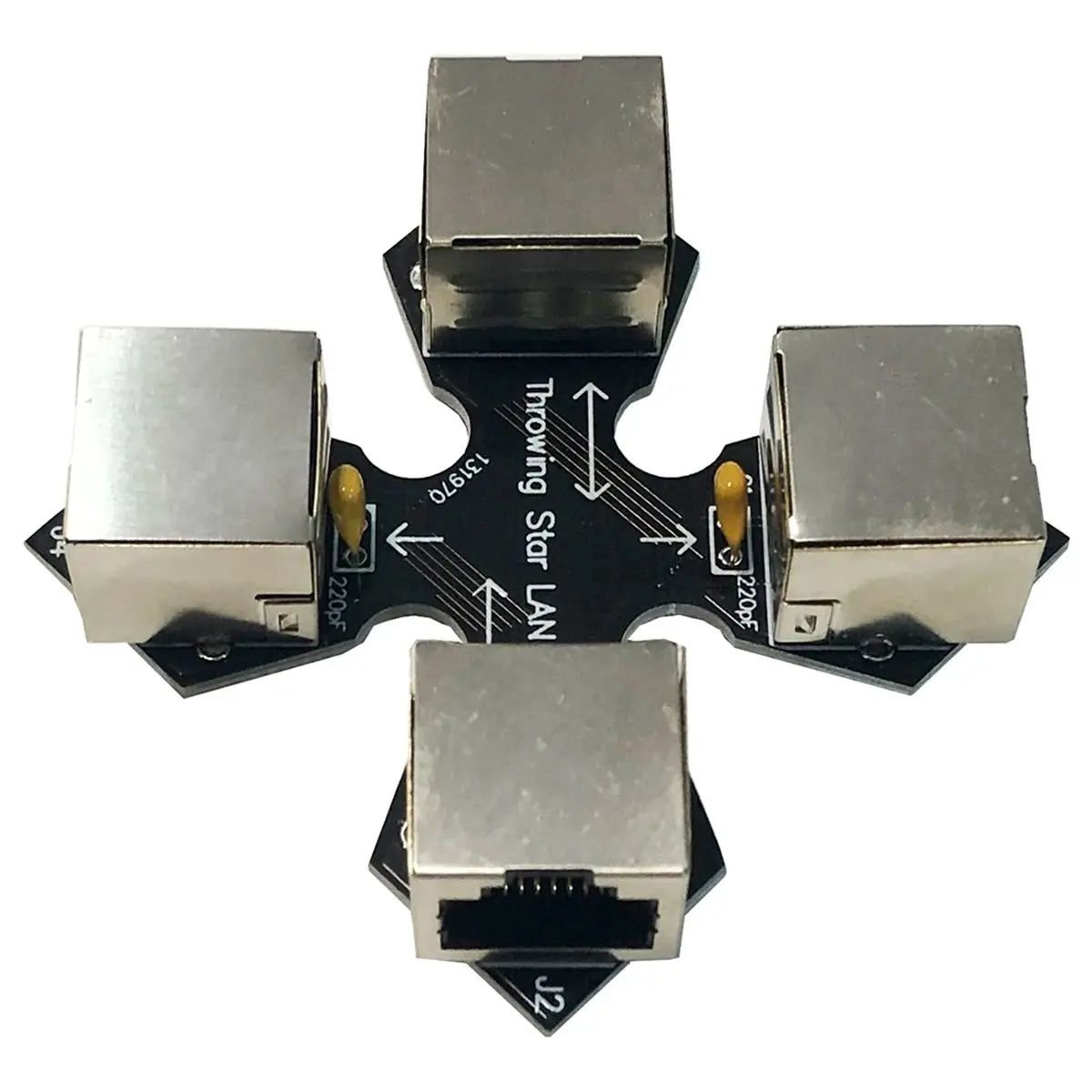 A46U Throwing Star LAN Tap 1.5 Network Packet Capture Mod Replica Monitoring Ethernet Communication Tool Shield RJ45