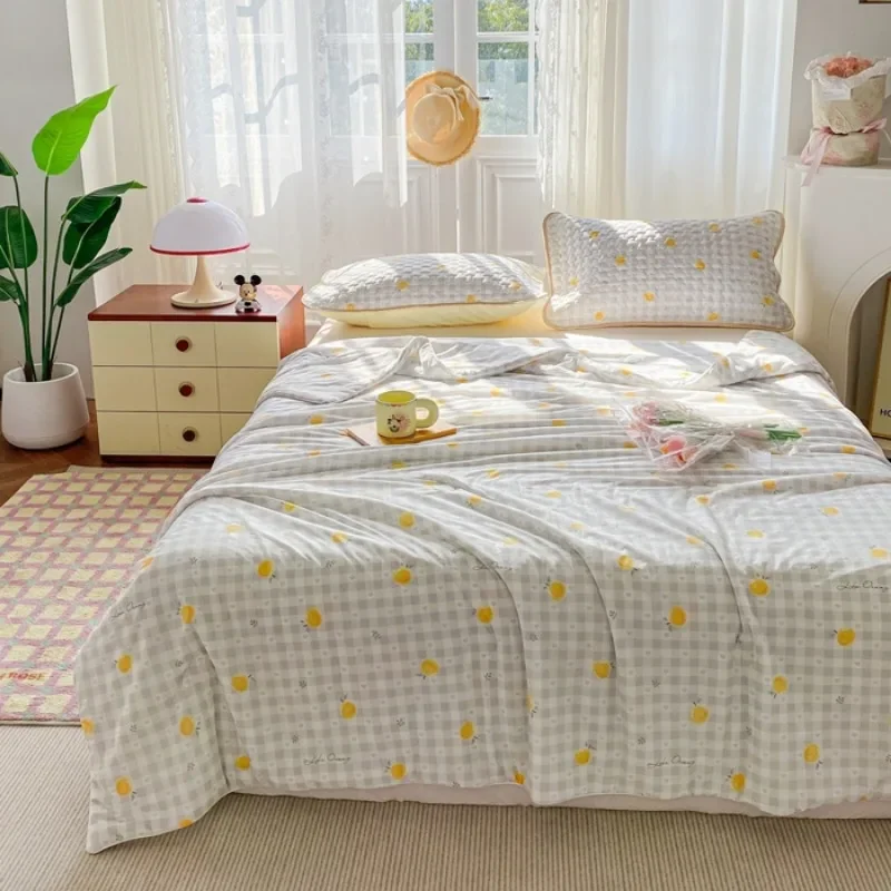 

2025 New Class A Cool Silk Xia Liang Quilt Air Conditioning Quilt Printed Summer Quilt Machine Washable Single Piece