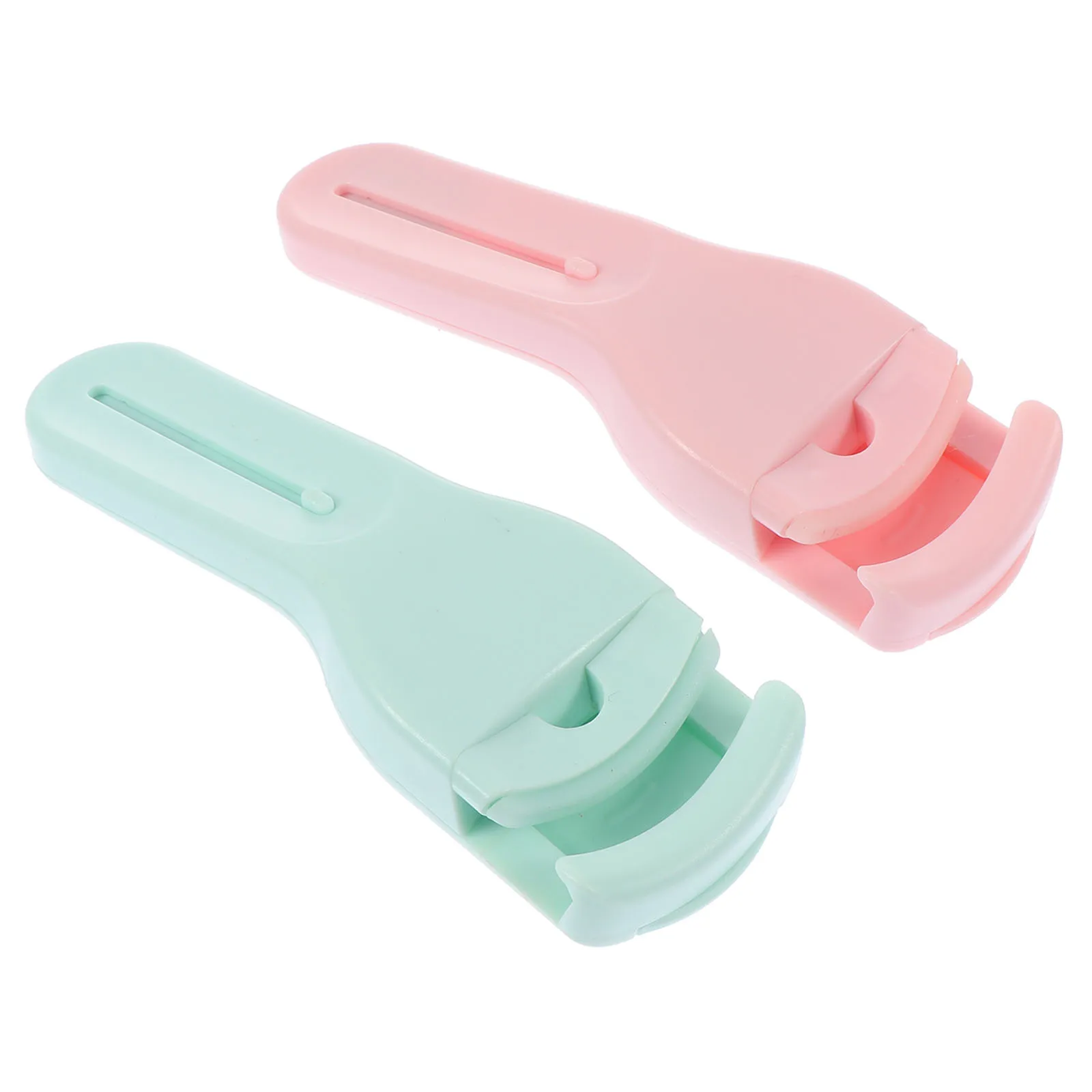 

2pcs Mini Eyelash Curlers Pure Color Design Long Lasting Lash Curls Portable For All Eye Shapes Makeup Tools Clamps