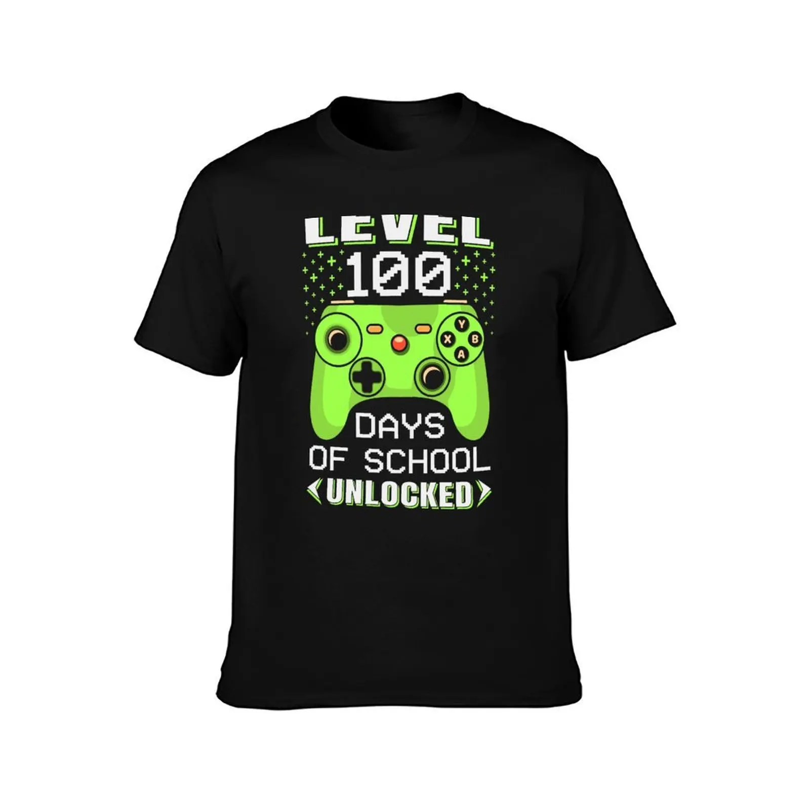 level 100 days of school unlocked T-Shirt Retro Graphic Print T-Shirt