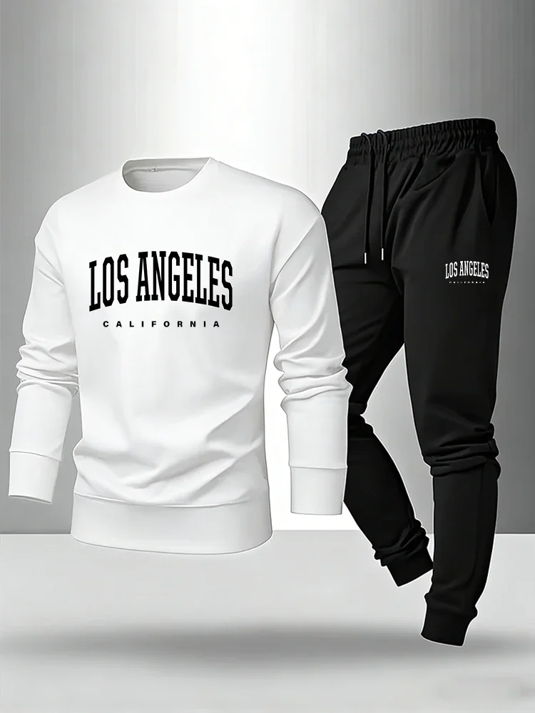 

Spring Autumn Men's Set Pullover and Sweatpants 2026 Urban Casual Fashion Warm Long Sleeve Outfit Single Sweatshirt or Pants