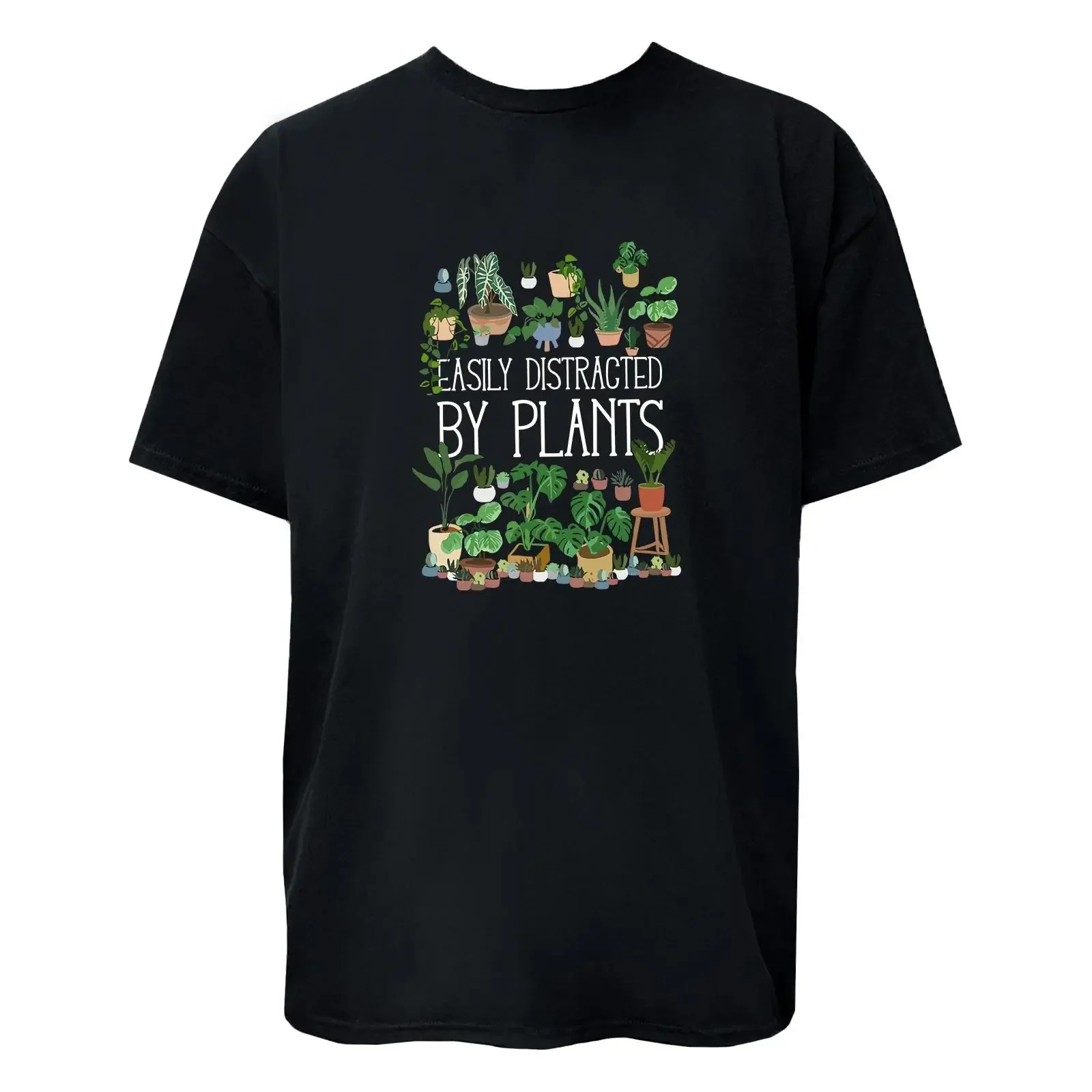 Easily distracted by funny plant graphic unisex t shirt hoodie sweaT vintage Washed Comfortable Stretched Soft Casual Versatile
