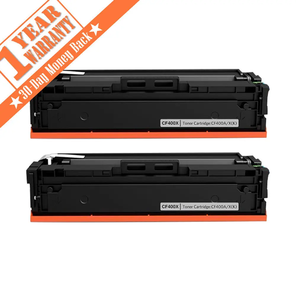 2PK CF400X Black High Yield Toner For HP 201X LaserJet M252dw MFP M277dw M277n