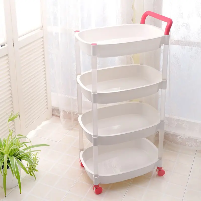 

Multi Layer Storage Rack with Wheel, Movable Organizers, Small Cart, Floor Mount, Bedroom, Kitchen, Living Room