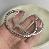 925 Sterling Silver Bracelets for Women Men String Accessories Trend Vintage Narrow Star Smooth Pendant Party Jewelry Gift