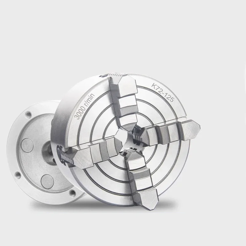 4-Jaw bubut Chuck K72-160/200/250/320/350/400 independen reversibel rahang logam bubut Chuck Turning mesin aksesoris