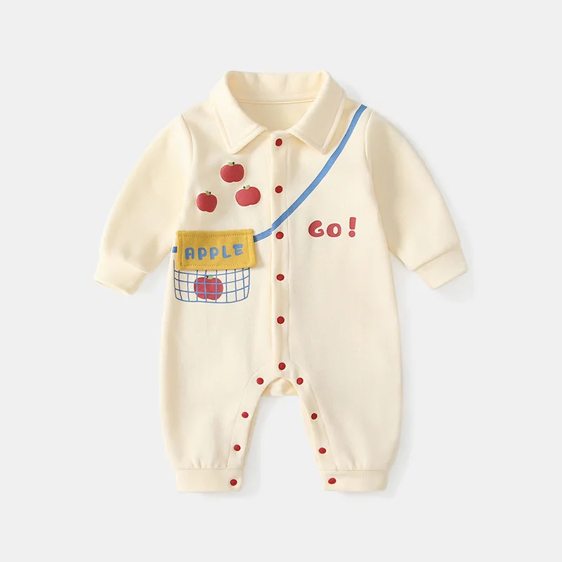 

Детские хлопковые комбинезоны для мальчиков и девочек с мультяшным принтом, милые наряды для малышей