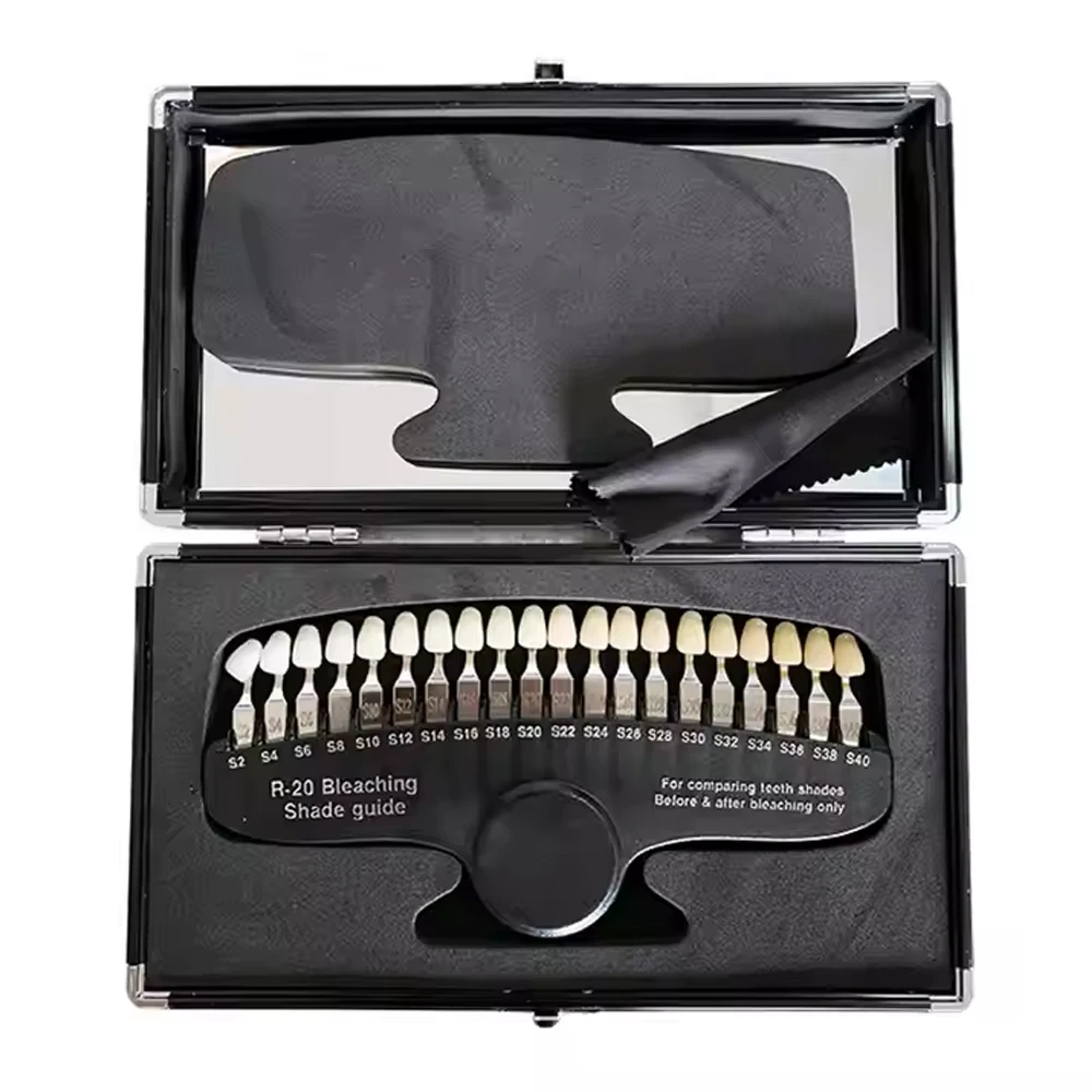 20 Colors Teeth Whitening Shade Chart Set Dental Tooth Whitening 3D R20 Teeth Bleaching Shade Guide Color Comparator