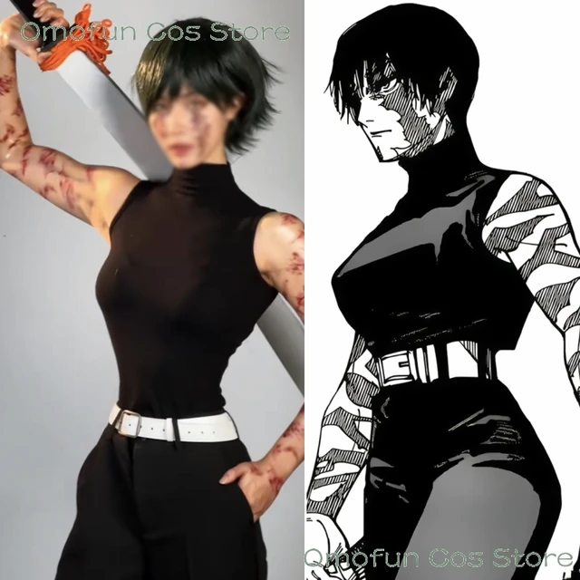 Anime Maki Zenin Cosplay Costume Wig Zen in Maki Cloak Comic Pants Dress Outfit Women Halloween Cos Suit Black Vest AliExpress