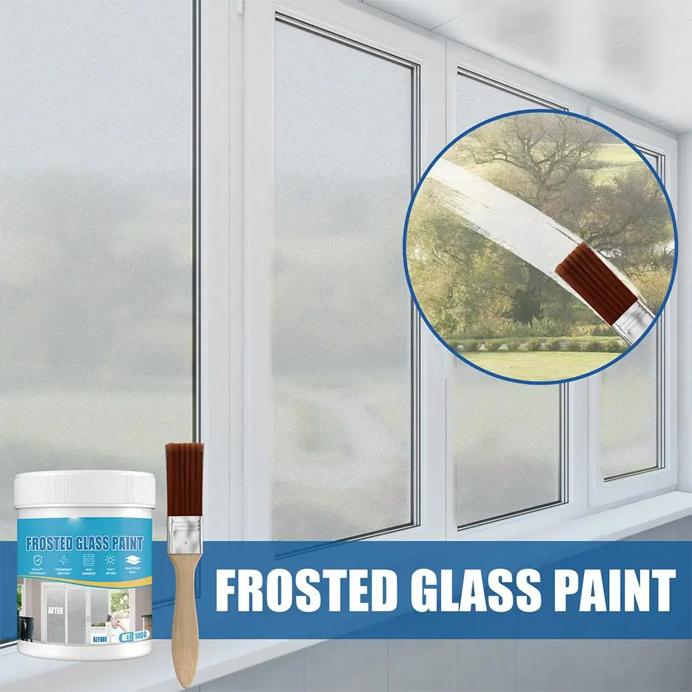 Professional Frosted Glass Paint with Brush Matte Hazy Frost for Door Window Shading Quality Material Made for Household