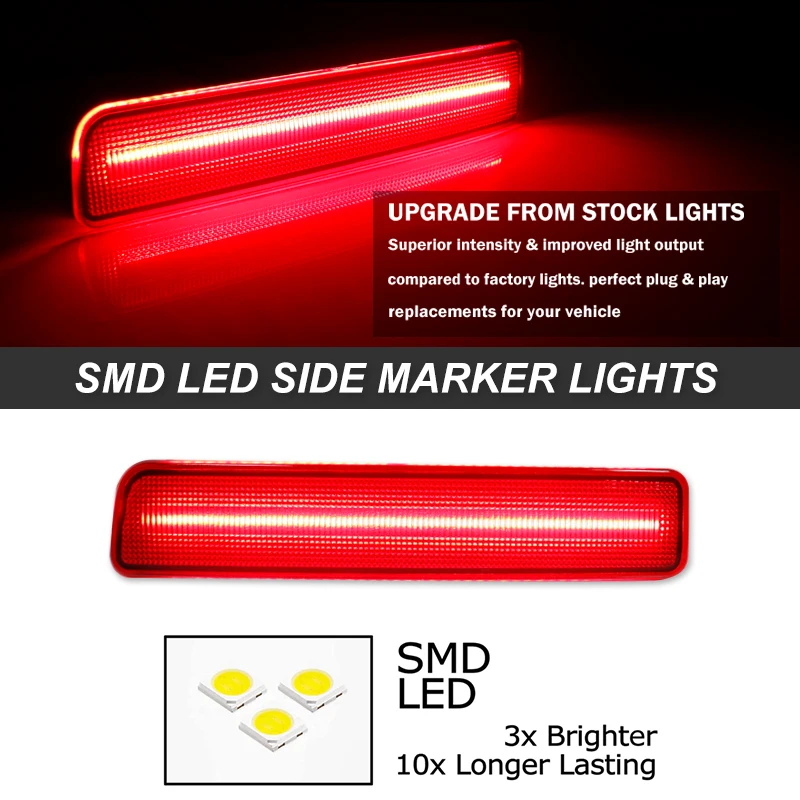 iJDM Rear Fender Side Marker Parking Light Assembly For 2002-2010 Mercury Mountaineer,OEM 5L9Z-15A201-CA & 5L9Z-15A201-DA