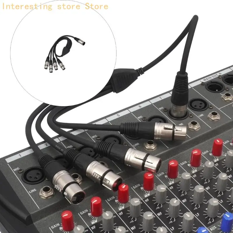 Professional XLR 3Pin Music Splitter Cable 0.6M 4Devices XLR Y Splitter 55KC