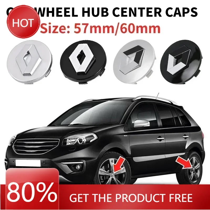 

Колпаки ступицы 4 шт., 57 мм, 60 мм, центральная крышка ступицы автомобиля, логотип, наклейка на обод, значок для Renault Megane 2 3 Clio 4 Trafic Captur, эмблемы K