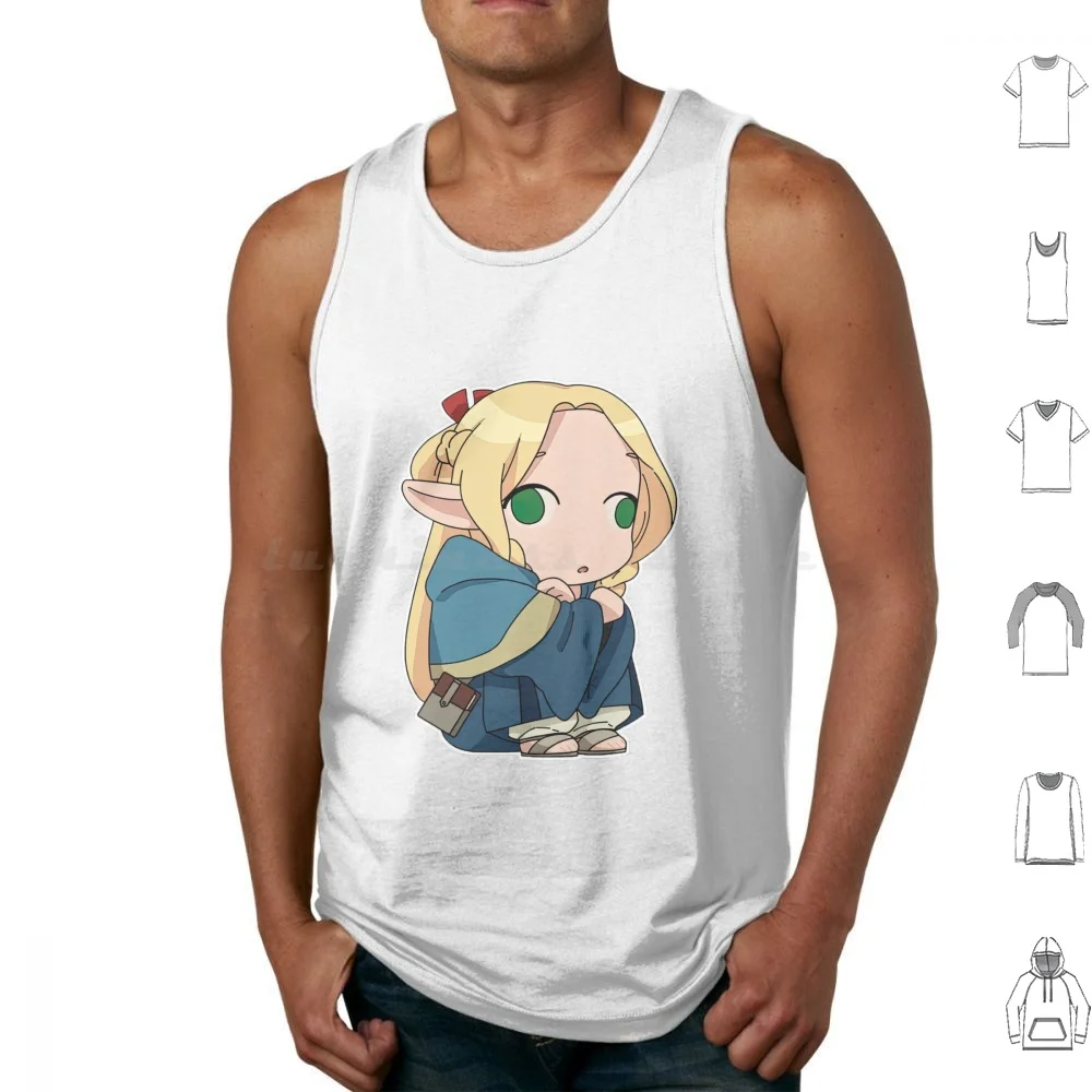 Camisetas sin mangas de algodón con estampado de Meshi Delicious In Anime, camisetas sin mangas de Manga Meshi, Itzusumi, Catgirl, Marcille