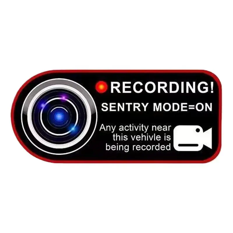 Car Camera Recording Sticker Car Security Stickers For Warning Automotive Decorations Exterior Decals For Minivan SUV Motorcycle