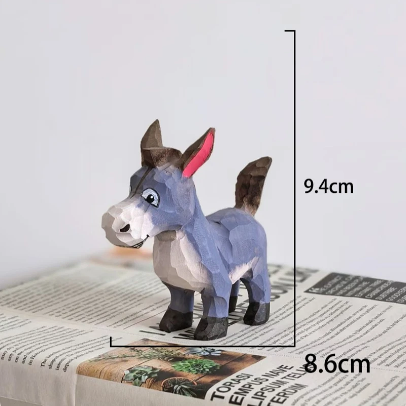 الحبيب حمار اليد منحوتة الخشب مكتب الحيوان تمثال دراسة زينة المنزل تماثيل صغيرة على شكل حيوانات طبيعة الحرفية حلية اليدوية هدية