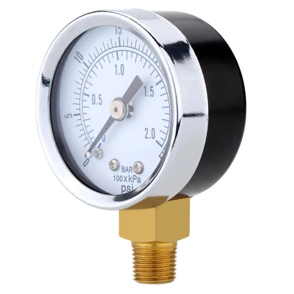 Mini Size Pressure Manometer Double Scale Dial Air Compressor Gauge Stainless Steel Fuel Line Tubing Parts for Industrial Use