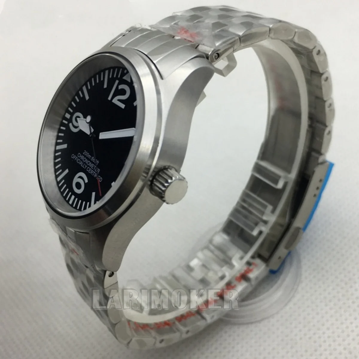 Jam tangan otomatis pria 36mm/39mm dial hitam putih kaca safir mesin NH35 PT5000 mahkota sekrup gelang baja tahan karat