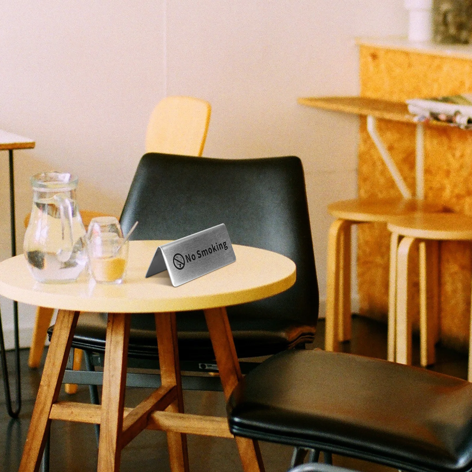 

Double Side No Smoking Sign Stainless Steel Desktop Table Display for Restaurants Offices Hotels Lounges Indoor Outdoor Safety