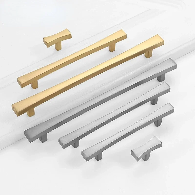 Cabinet Pulls Golden Modern Square T Bar Diamter  Kitchen Bathroom Cupboard Chest Drawer Handles and Knobs Hardware