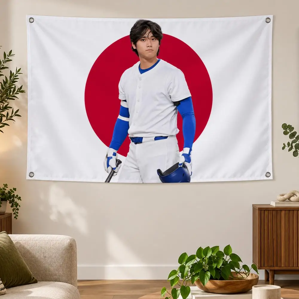Baseball S-Shohei Ohtani Flags Banner Decor for Bedroom,Garden,Party,Club,Indoor Outdoor, Fan Gift