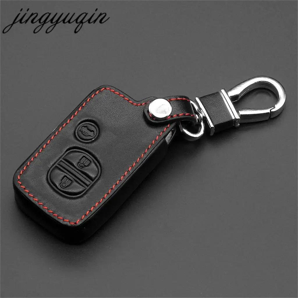 jingyuqin Leather Car Key Case Cover For Toyota Land Cruiser Prado 150 Camry Prius Crown For Subaru Foreste Outback XV legacy