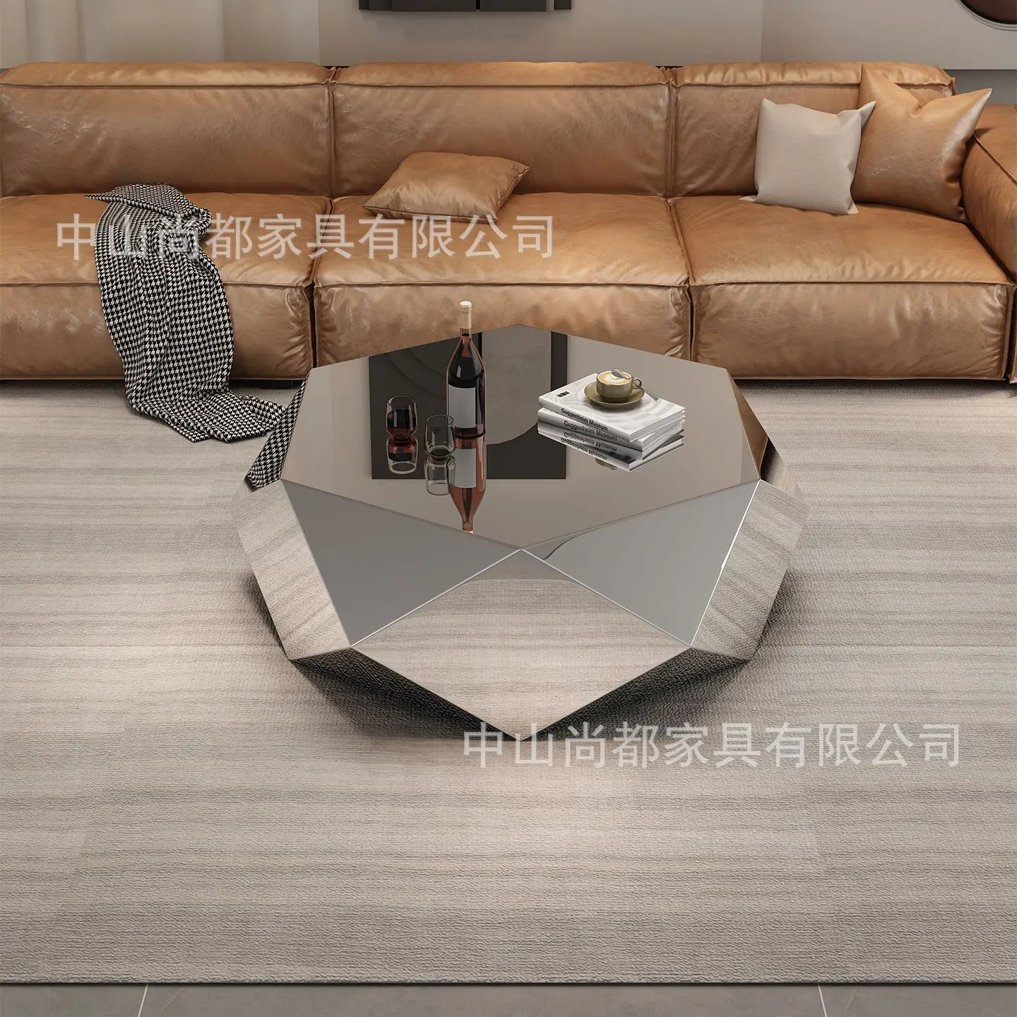 الراقية غرفة المعيشة المنزل مصمم ضوء الفاخرة الحديثة الحد الأدنى على شكل خاص الفولاذ المقاوم للصدأ الماس طاولة القهوة الخفيفة Luxu #2