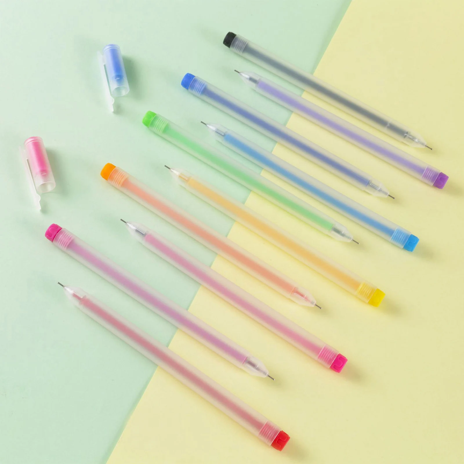 10pcs Colorful Gel Ink Pen Note Taking Writing Drawing Coloring Pen for Everyday Use in Office Home or School