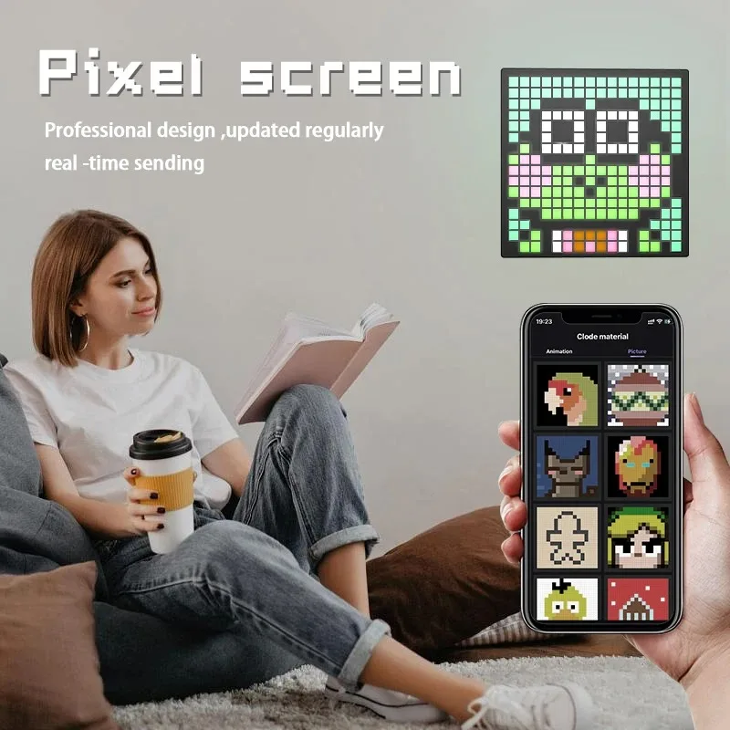 Grappige Pixel Display App Controle Programmeerbaar Nachtlampje Diy Tekstpatroon Animatie Voor Huisdecoratie, Slaapkamer, Speelkamer, Bar